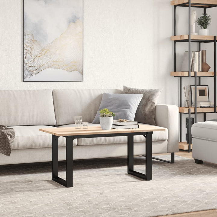 sofabord 90x40x45 cm O-stel massivt fyrretræ og stål