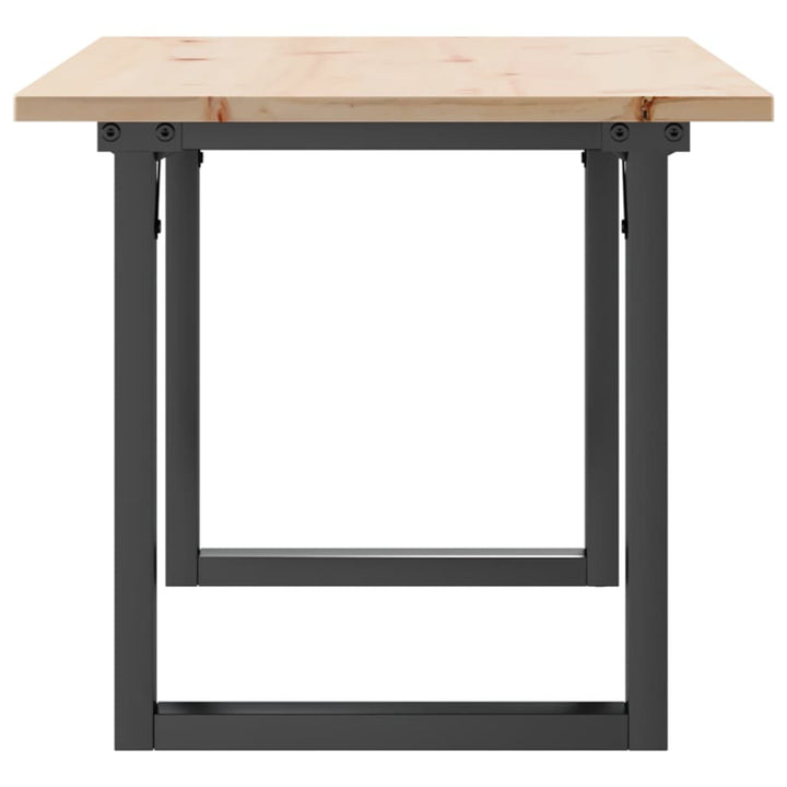 sofabord 90x40x45 cm O-stel massivt fyrretræ og stål