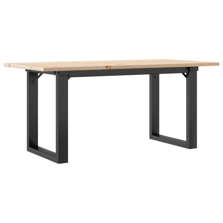 sofabord 90x40x45 cm O-stel massivt fyrretræ og stål