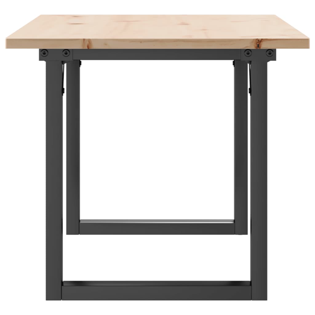 sofabord 100x50x45 cm O-stel massivt fyrretræ og stål