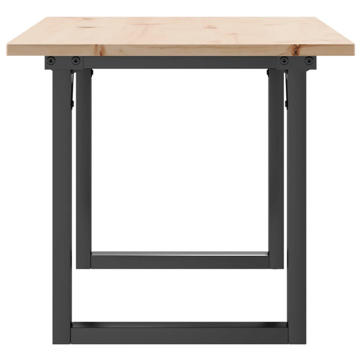 sofabord 100x50x45 cm O-stel massivt fyrretræ og stål