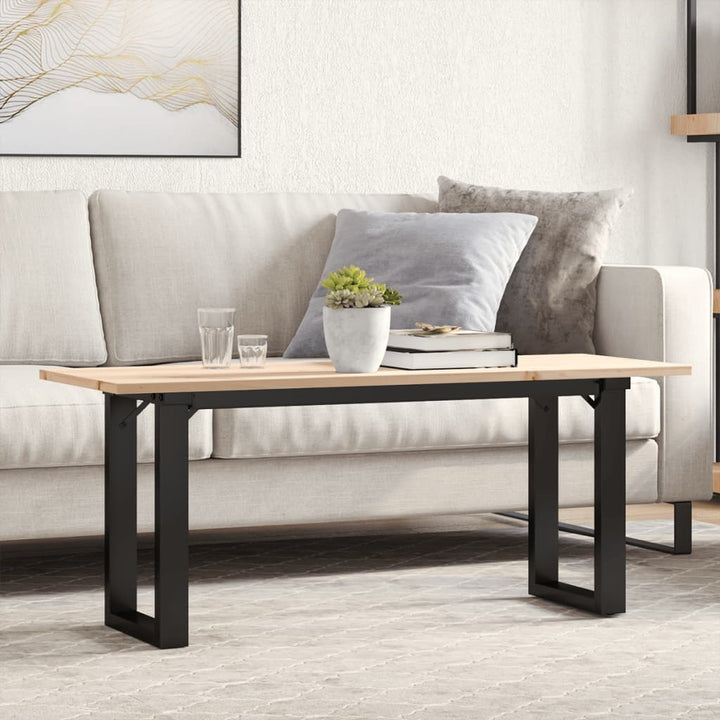 sofabord 110x40x45 cm O-stel massivt fyrretræ og stål