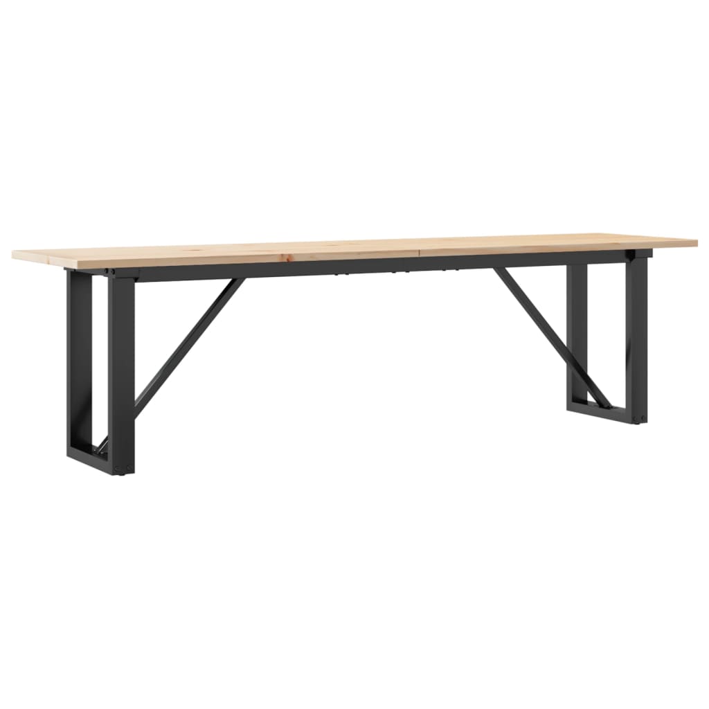 sofabord 160x40x45 cm O-stel massivt fyrretræ og stål
