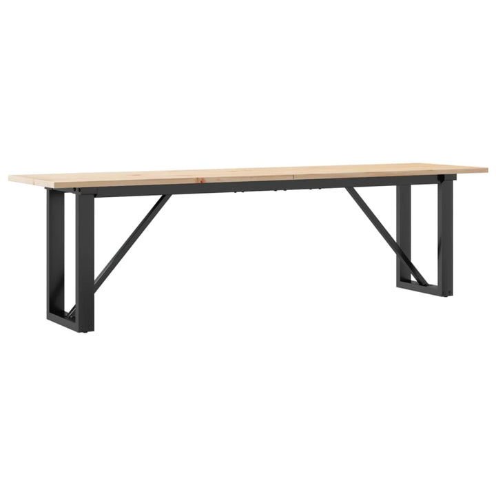 sofabord 160x40x45 cm O-stel massivt fyrretræ og stål