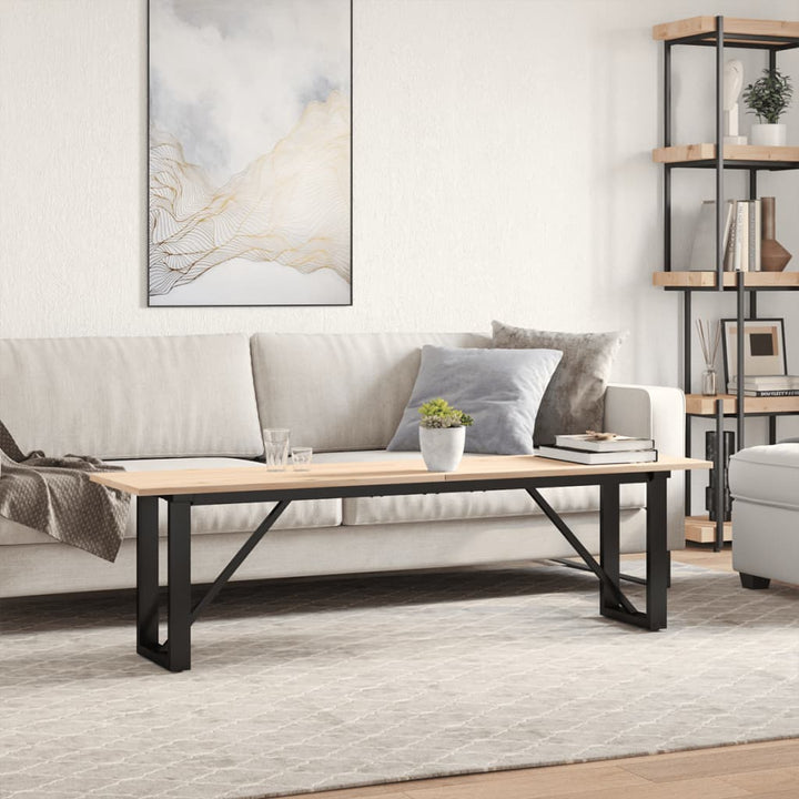 sofabord 160x40x45 cm O-stel massivt fyrretræ og stål