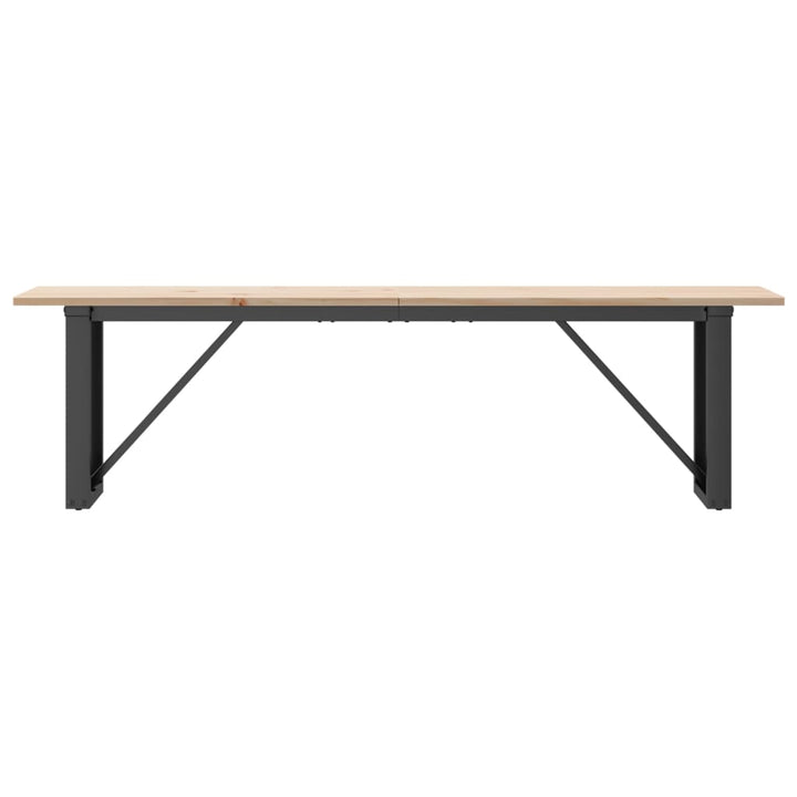 sofabord 160x40x45 cm O-stel massivt fyrretræ og stål