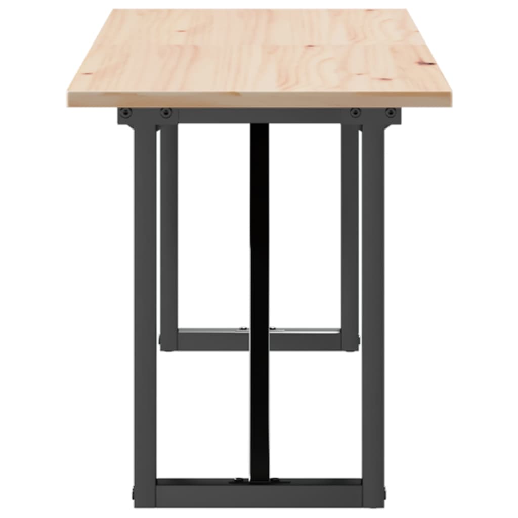 sofabord 160x40x45 cm O-stel massivt fyrretræ og stål