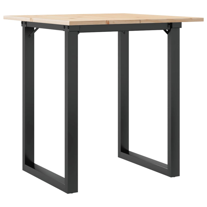 spisebord 60x60x75 cm O-stel massivt fyrretræ og stål