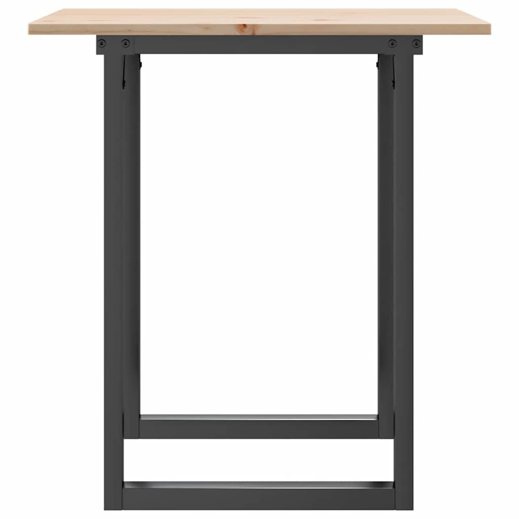 spisebord 70x70x75 cm O-stel massivt fyrretræ og stål