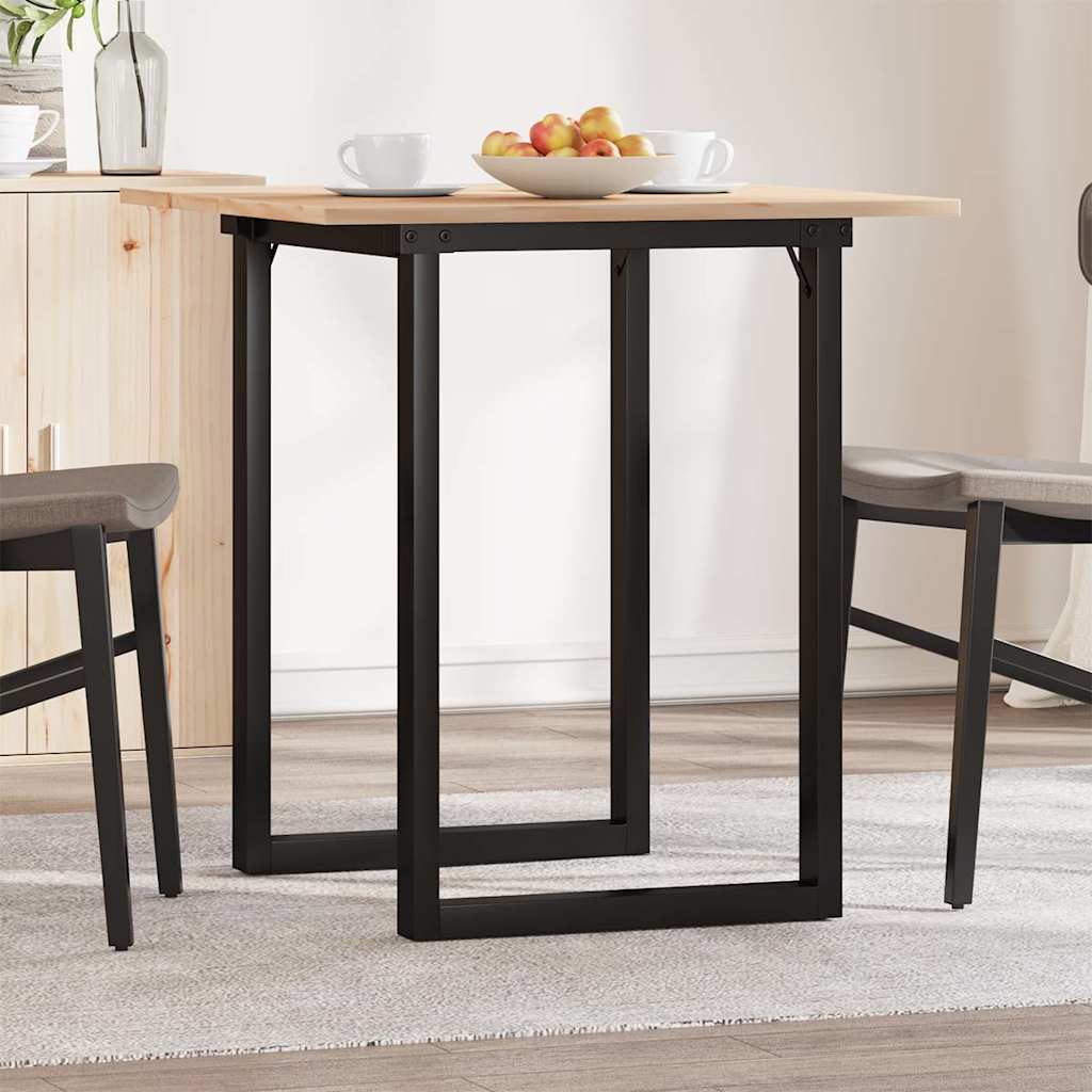 spisebord 70x70x75 cm O-stel massivt fyrretræ og stål