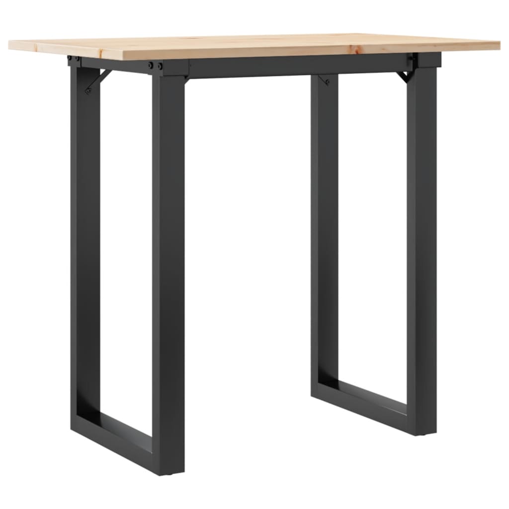 spisebord 80x50x75 cm O-stel massivt fyrretræ og stål