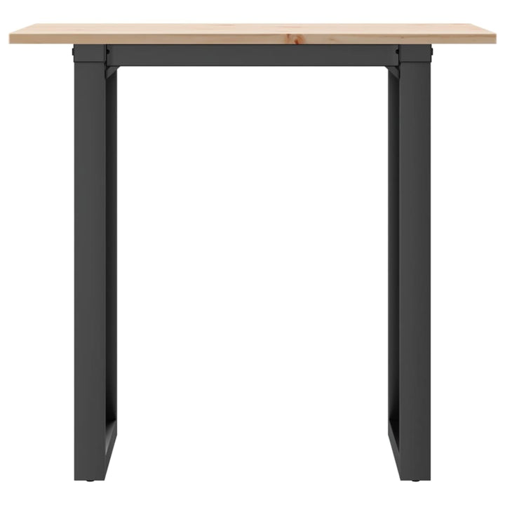 spisebord 80x50x75 cm O-stel massivt fyrretræ og stål