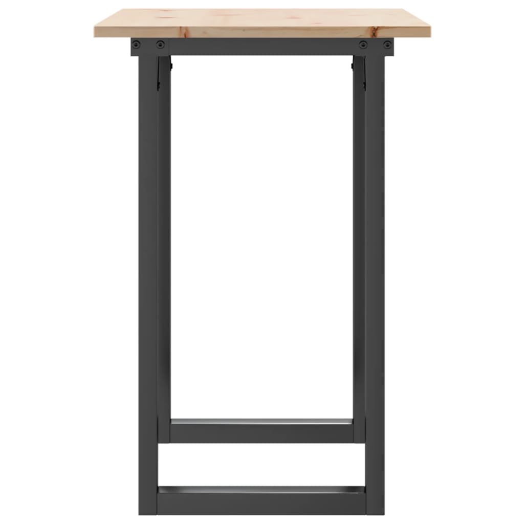 spisebord 80x50x75 cm O-stel massivt fyrretræ og stål