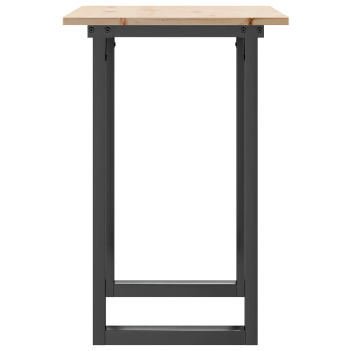 spisebord 80x50x75 cm O-stel massivt fyrretræ og stål