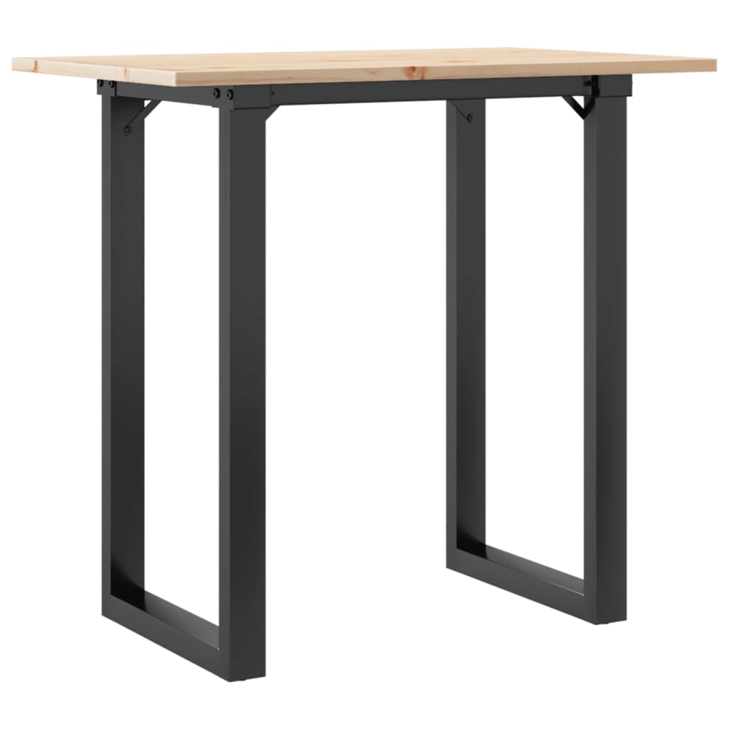 spisebord 80x50x75 cm O-stel massivt fyrretræ og stål