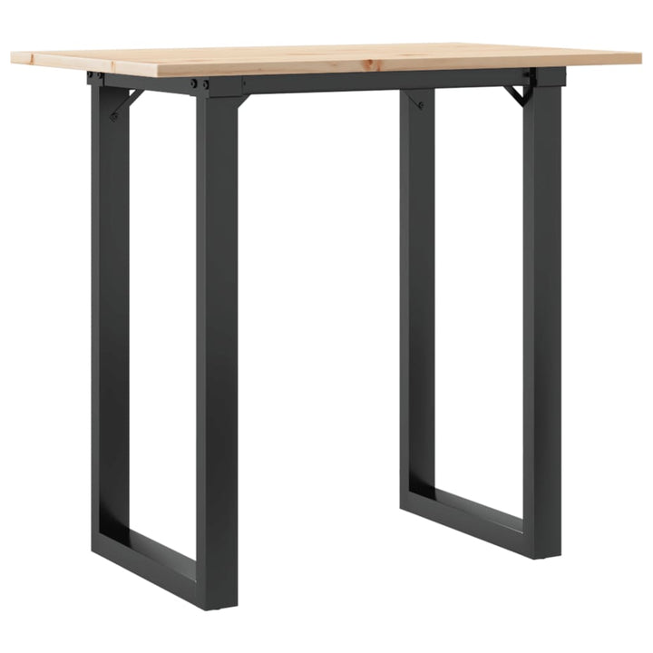 spisebord 80x50x75 cm O-stel massivt fyrretræ og stål
