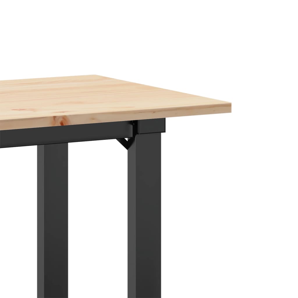 spisebord 80x50x75 cm O-stel massivt fyrretræ og stål