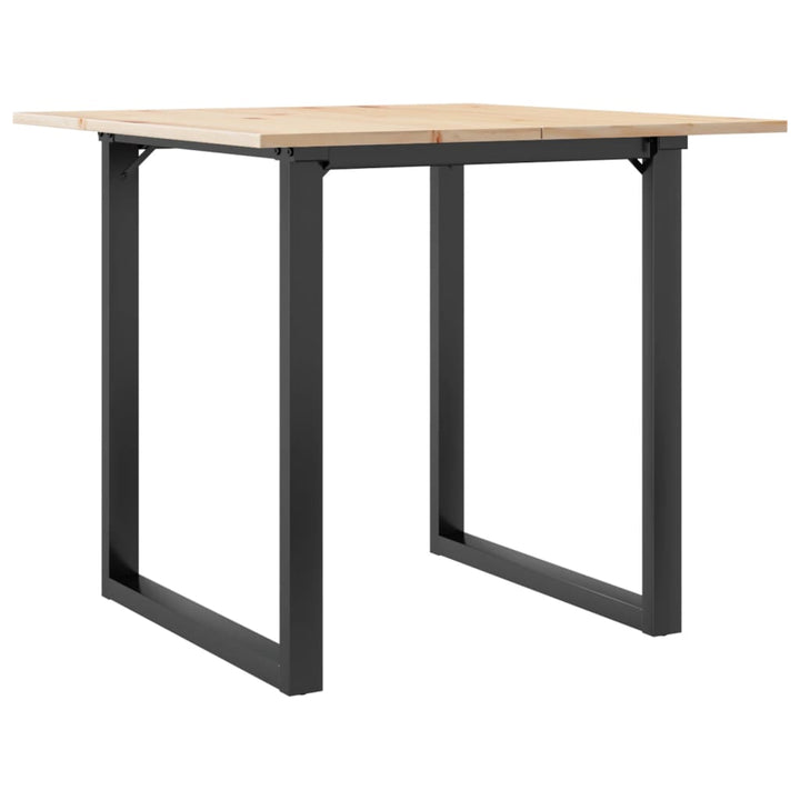 spisebord 80x80x75 cm O-stel massivt fyrretræ og stål