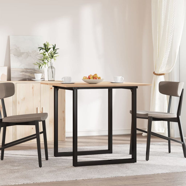 spisebord 80x80x75 cm O-stel massivt fyrretræ og stål