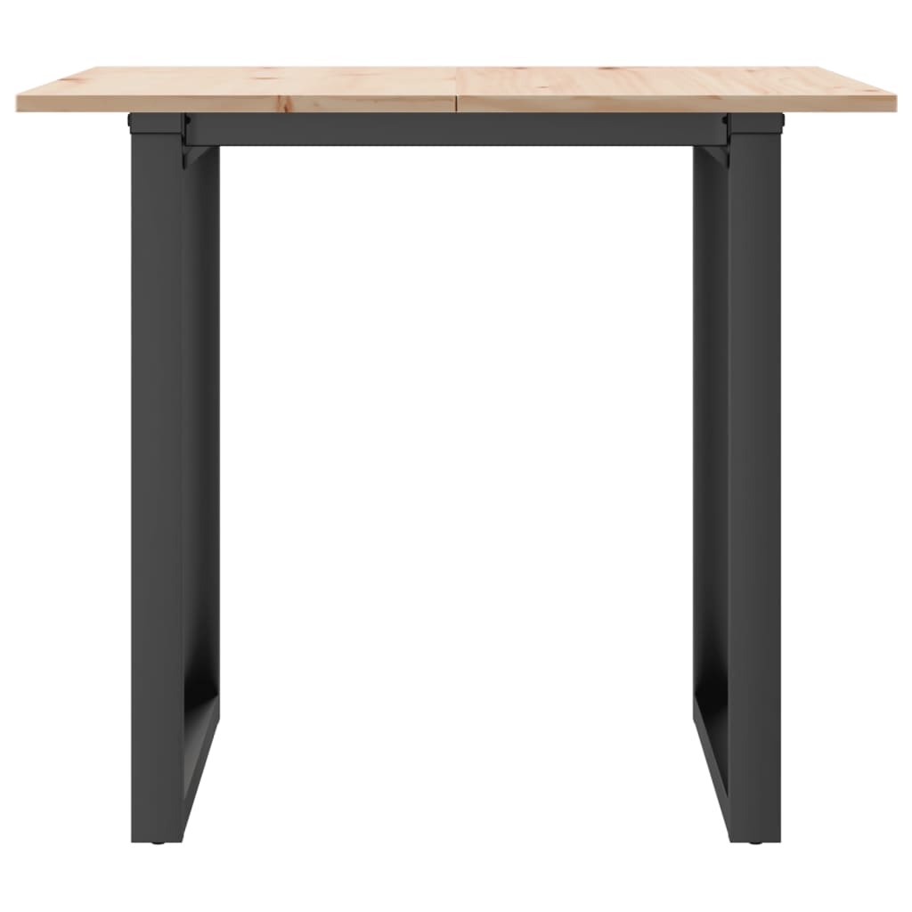 spisebord 80x80x75 cm O-stel massivt fyrretræ og stål