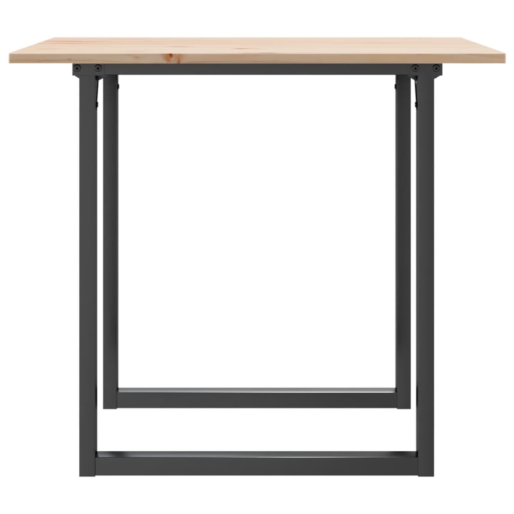 spisebord 80x80x75 cm O-stel massivt fyrretræ og stål