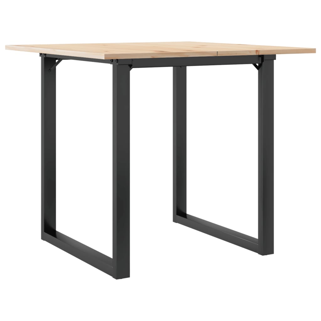 spisebord 80x80x75 cm O-stel massivt fyrretræ og stål