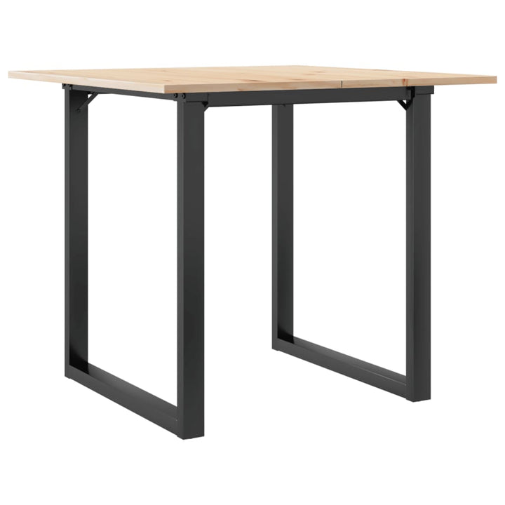spisebord 80x80x75 cm O-stel massivt fyrretræ og stål