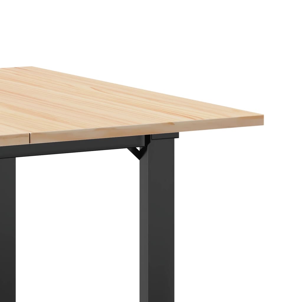 spisebord 80x80x75 cm O-stel massivt fyrretræ og stål