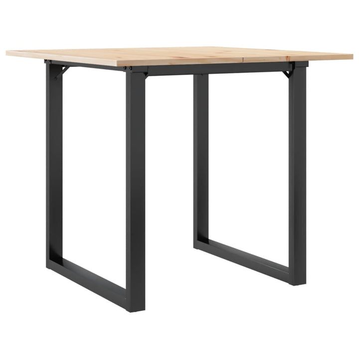 spisebord 90x90x75 cm O-stel massivt fyrretræ og stål