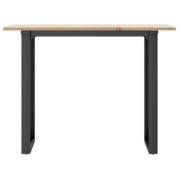 spisebord 100x50x75 cm O-stel massivt fyrretræ og stål