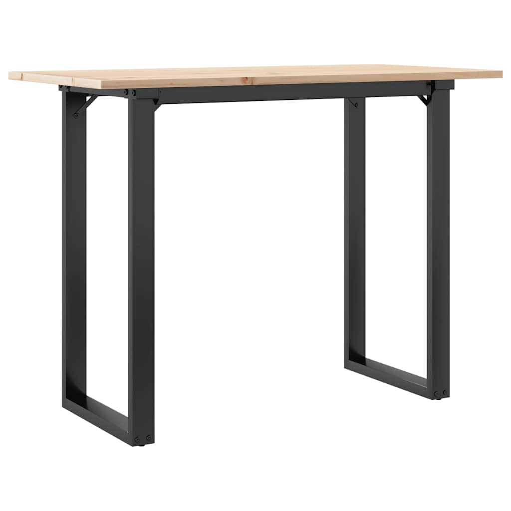 spisebord 100x50x75 cm O-stel massivt fyrretræ og stål