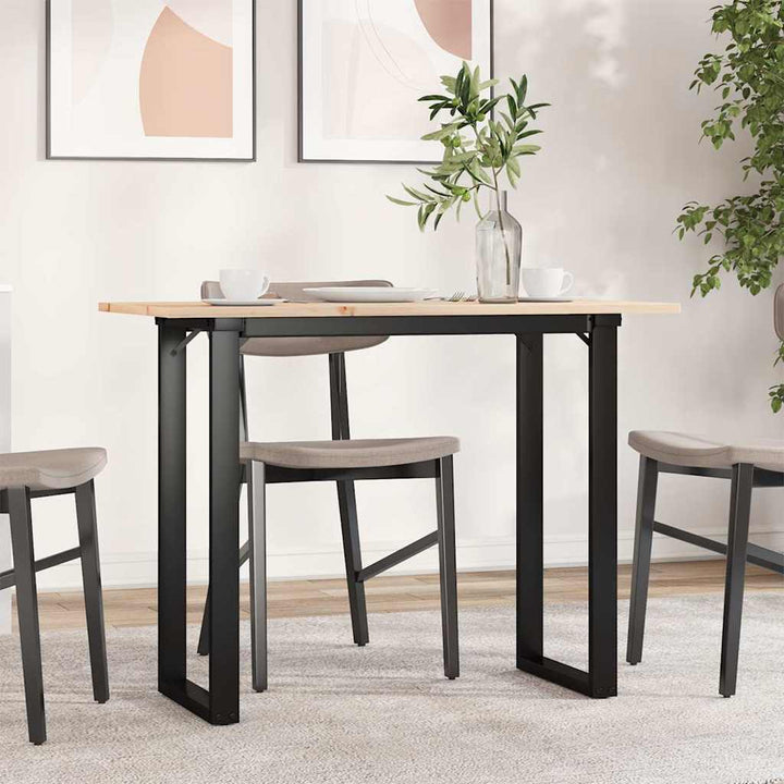 spisebord 100x50x75 cm O-stel massivt fyrretræ og stål