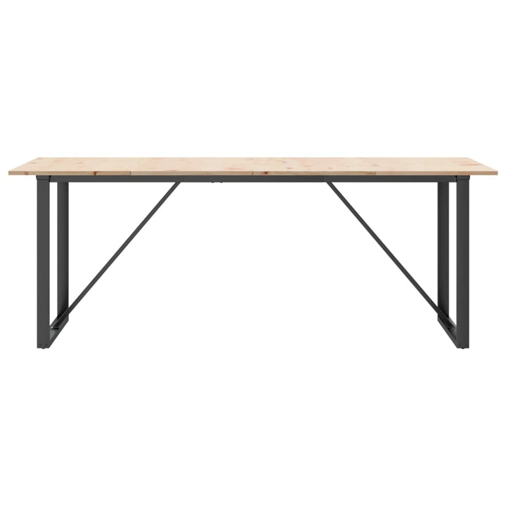spisebord 200x100x75 cm O-stel massivt fyrretræ og stål