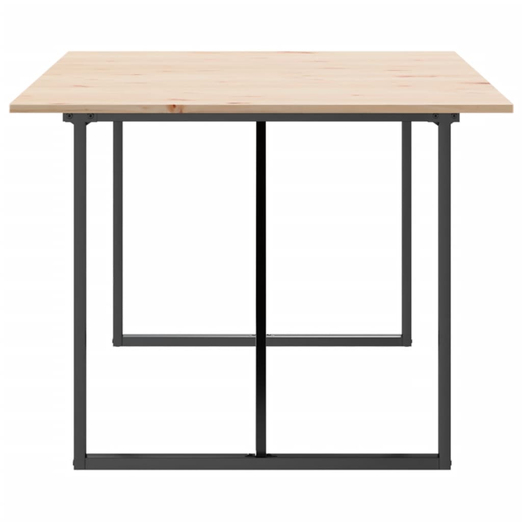 spisebord 200x100x75 cm O-stel massivt fyrretræ og stål