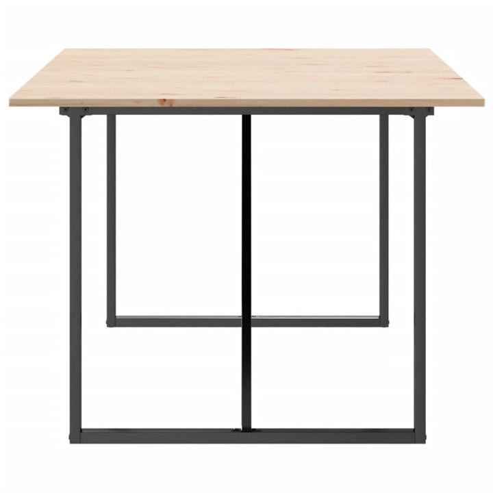 spisebord 200x100x75 cm O-stel massivt fyrretræ og stål
