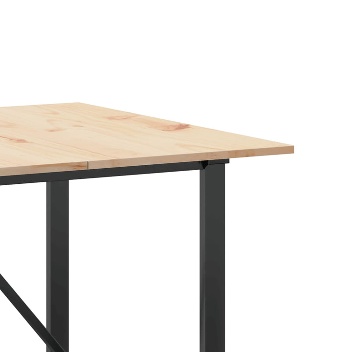spisebord 200x100x75 cm O-stel massivt fyrretræ og stål