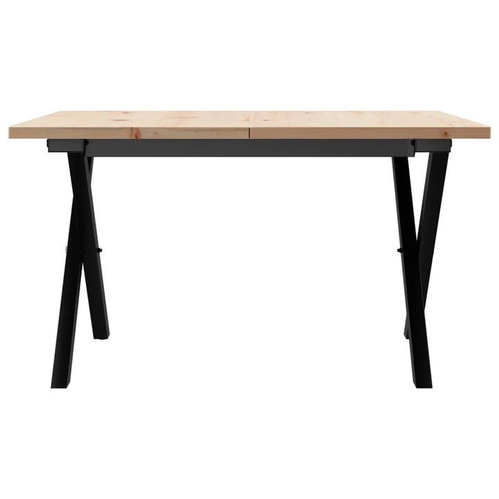 sofabord 60x60x40 cm X-stel massivt fyrretræ og stål