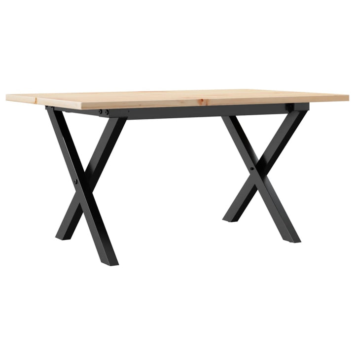 sofabord 80x50x40 cm X-stel massivt fyrretræ og stål
