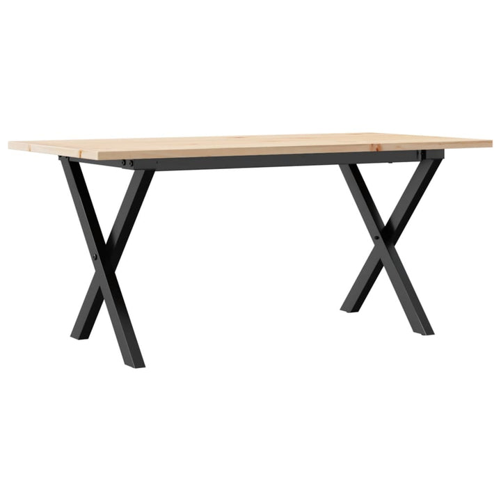 sofabord 90x40x45 cm X-stel massivt fyrretræ og stål