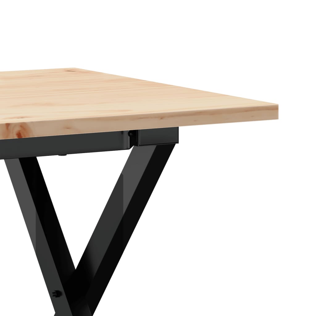 sofabord 100x50x45 cm X-stel massivt fyrretræ og stål