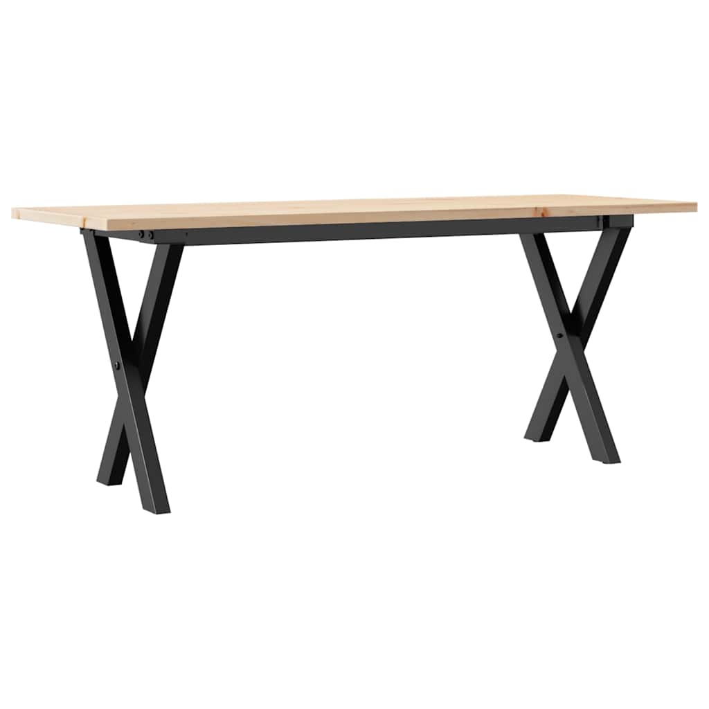 sofabord 110x40x45 cm X-stel massivt fyrretræ og stål