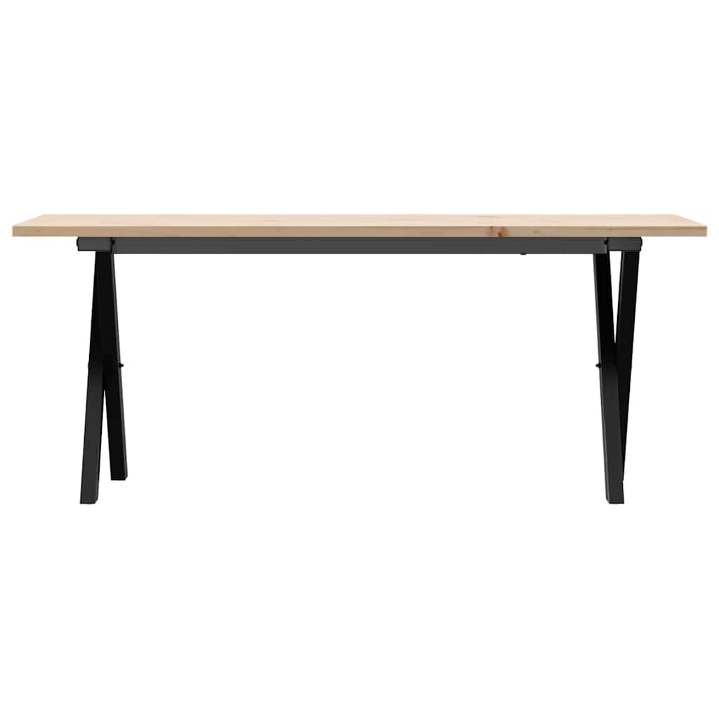 sofabord 110x40x45 cm X-stel massivt fyrretræ og stål
