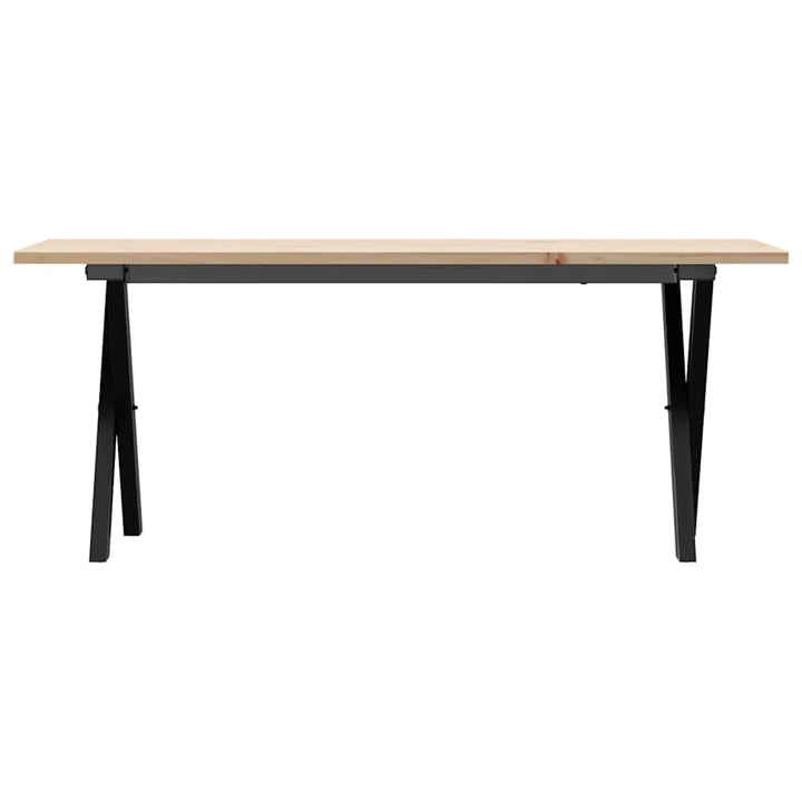 sofabord 110x40x45 cm X-stel massivt fyrretræ og stål