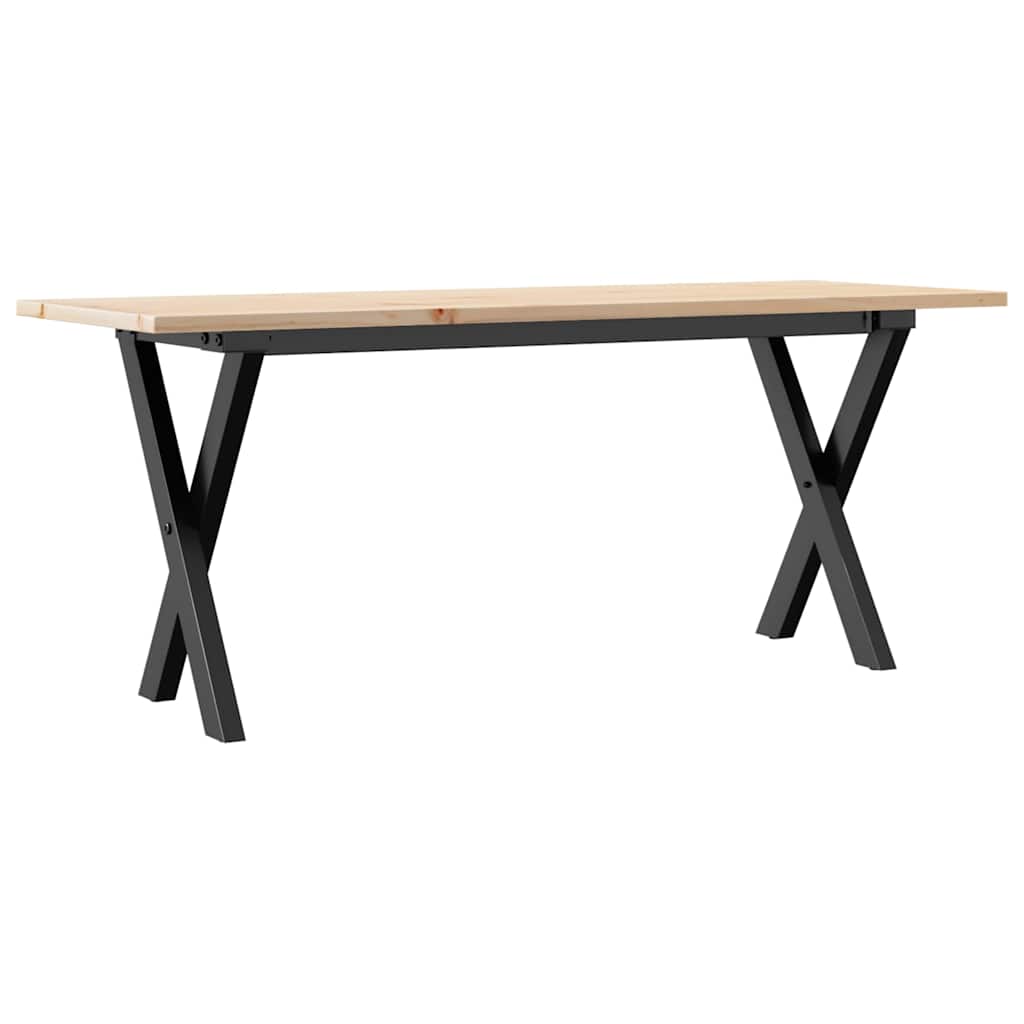 sofabord 110x40x45 cm X-stel massivt fyrretræ og stål