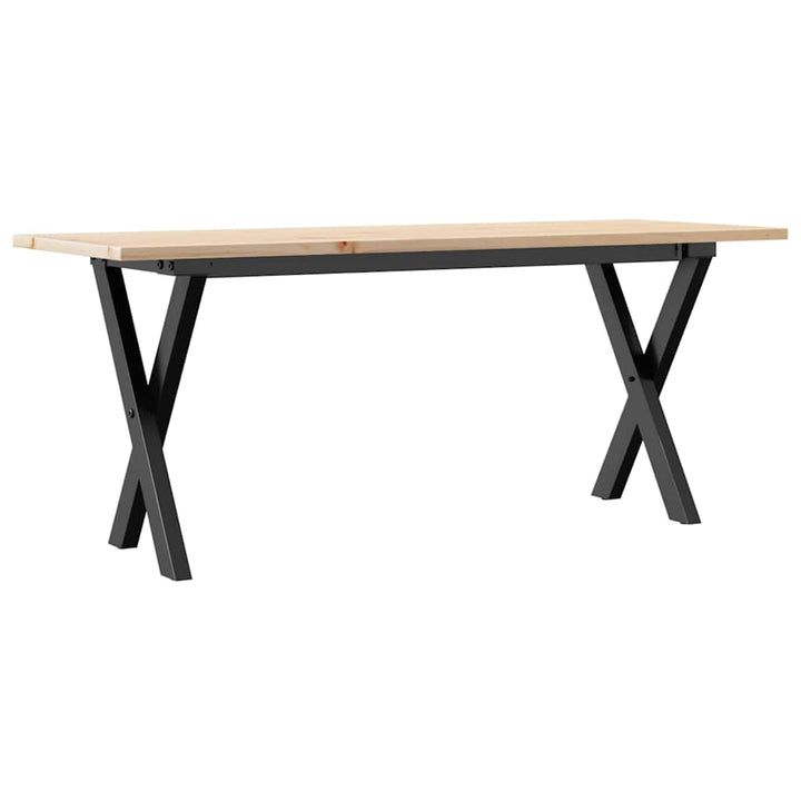 sofabord 110x40x45 cm X-stel massivt fyrretræ og stål