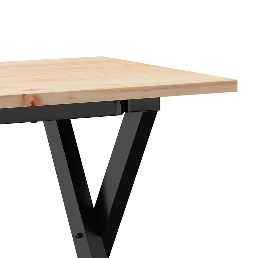 sofabord 110x40x45 cm X-stel massivt fyrretræ og stål