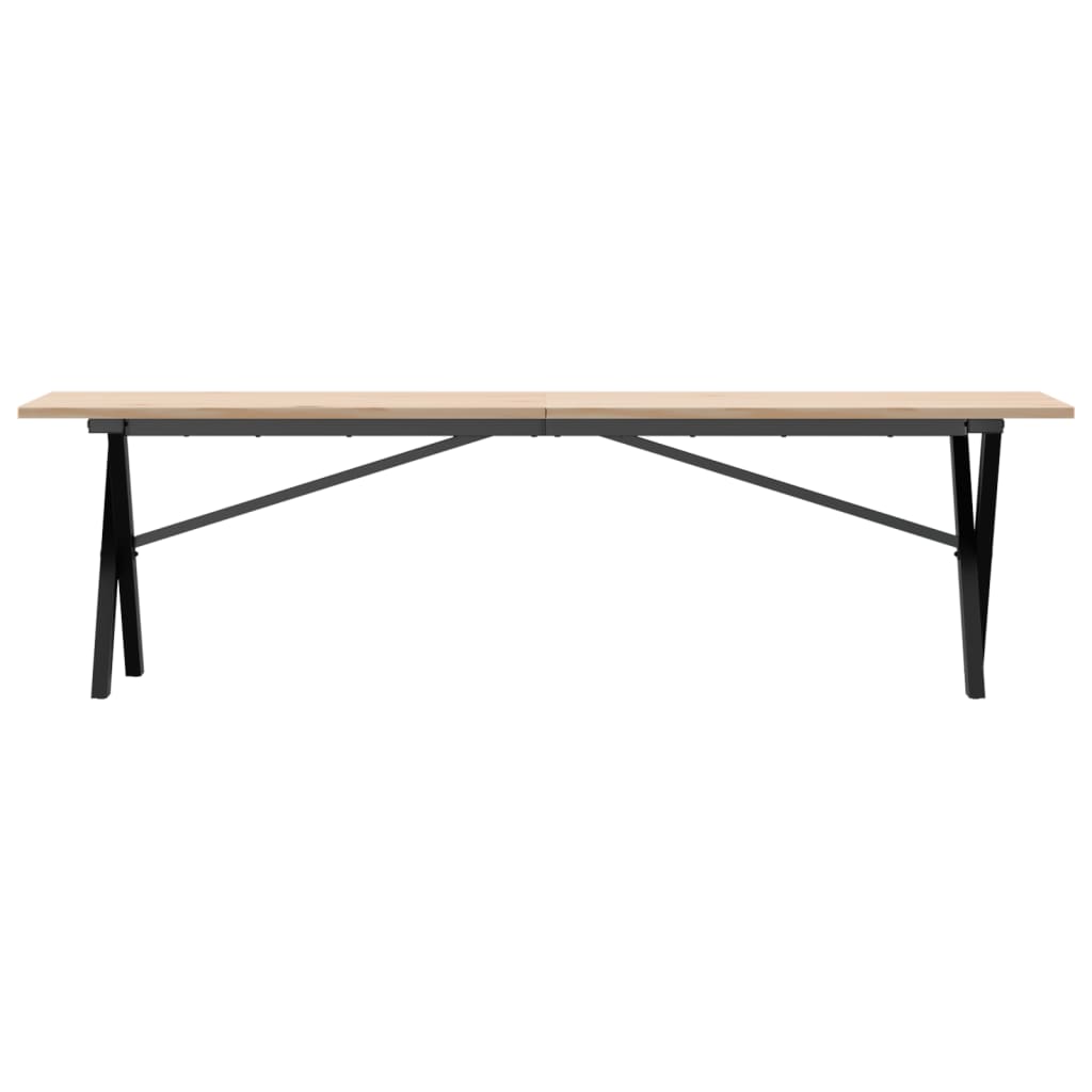 sofabord 160x40x45 cm X-stel massivt fyrretræ og stål