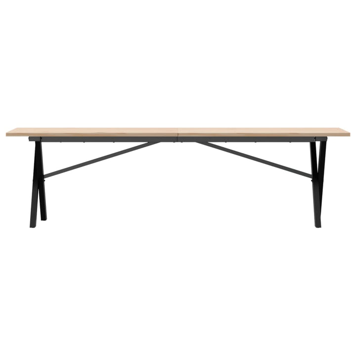 sofabord 160x40x45 cm X-stel massivt fyrretræ og stål