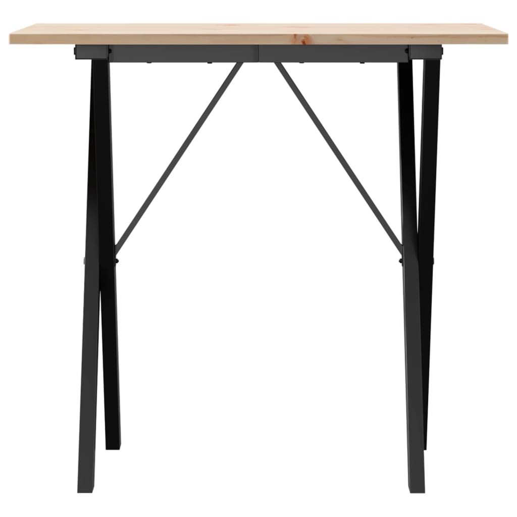 spisebord 80x50x75 cm X-stel massivt fyrretræ og stål