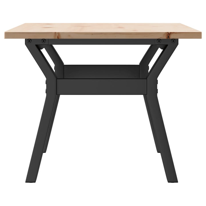 sofabord 80x50x40 cm Y-stel massivt fyrretræ og stål